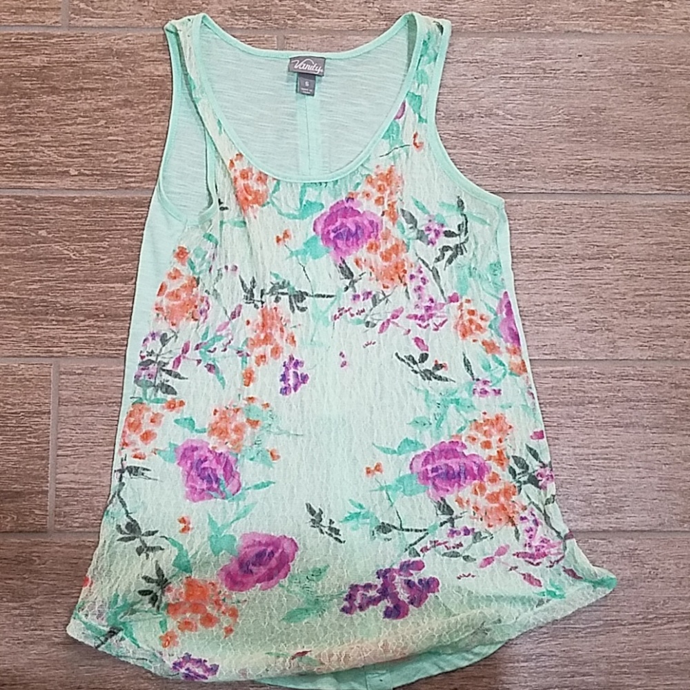 Vanity floral tank top